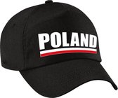 Poland supporters pet zwart jongens en meisjes - Polen landen baseball cap - supporter accessoire