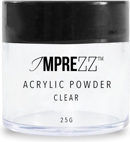 IMPREZZ® acrylpoeder - acrylic powder Clear 25 gr. - Transparant - Goedkope acrylpoeder  voor de professional