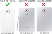 Case2go - Tablet hoes geschikt voor Samsung Galaxy Tab A 10.1 (2016/2018) draaibare cover hoes Paars