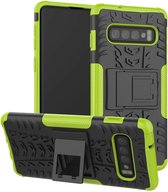 Samsung Galaxy S10 Plus hoes - Schokbestendige Back Cover - Groen