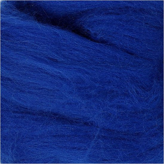 Merino wol, 21 micron, koningsblauw, 100 gr - Creotime