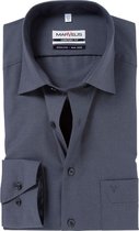 MARVELIS comfort fit overhemd - antraciet grijs - Strijkvrij - Boordmaat: 41