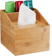 relaxdays tissue box bamboe - bureau organizer - tissuehouder - tissuedoos - met deksel
