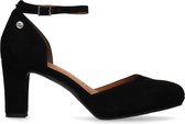 No Stress - Dames - Zwarte suède pumps met bandje - Maat 38