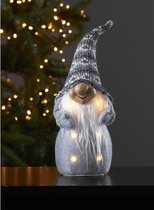 Grote verlichte kerstpop grijs - 40cm