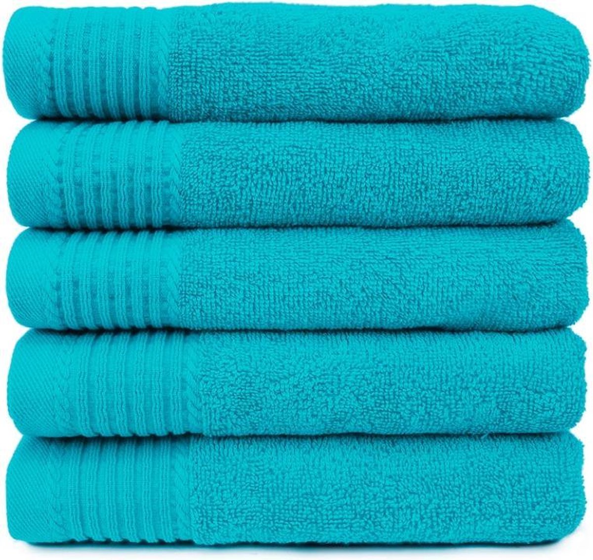 The One Voordeel Badlakens Turquoise 5 stuks 70x140cm