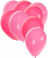 50x ballonnen roze en lichtroze - knoopballonnen