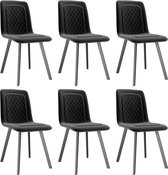 Eetkamerstoelen 6 st fluweel zwart