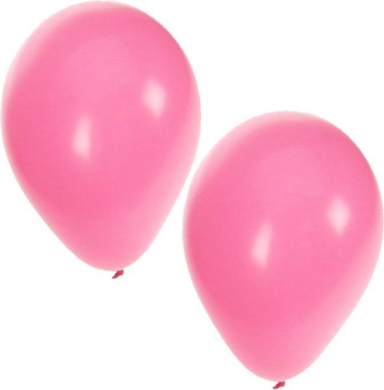 Bellatio Decorations ballonnen - 10 stuks - lichtroze - 27 cm - helium of lucht - verjaardag / versiering