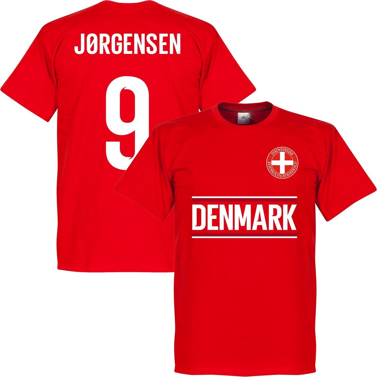 Denemarken Jörgensen 9 Team T-Shirt - Rood - S