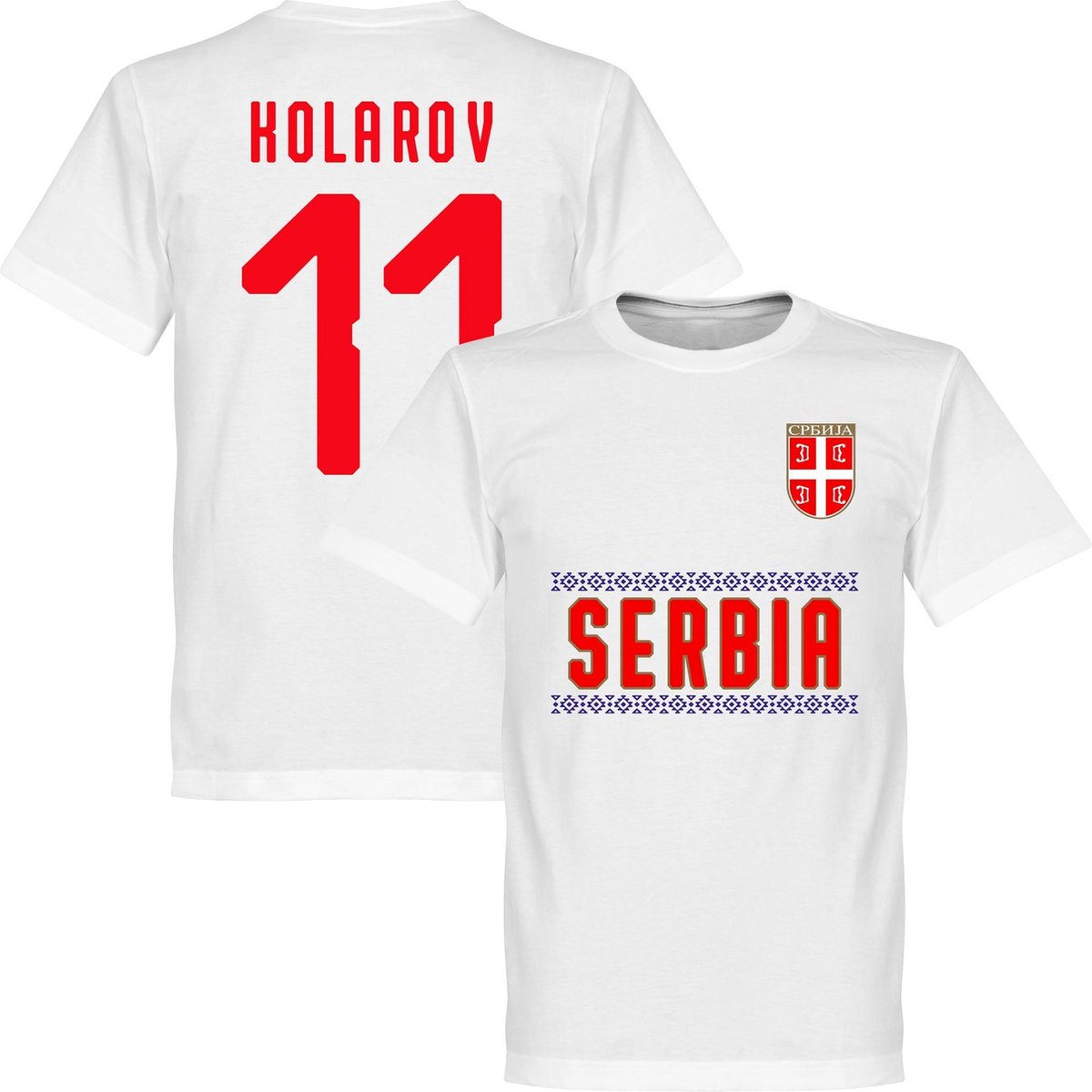 Servië Holarov 11 Team T-Shirt - Wit - XL