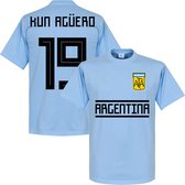 Argentinië Kun Aguero 19 Team T-Shirt - Licht Blauw - M