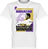 Ronaldo 4 Times Ballon d'Or Winnaar Real Madrid T-Shirt - XL