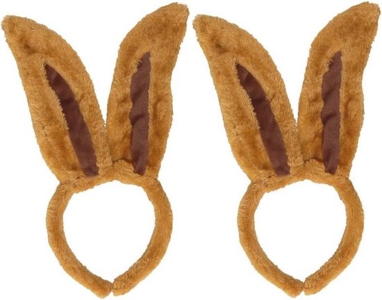 Bruine paashaas / konijn diademen met oren - 2 stuks | bol.com