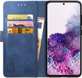 Rosso Element Book Case Wallet Hoesje Geschikt voor Samsung Galaxy S20 | Portemonnee | 3 Pasjes | Magneetsluiting | Stand Functie | Blauw