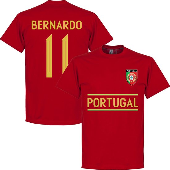 Portugal Bernardo 11 Team T-Shirt - Rood - M