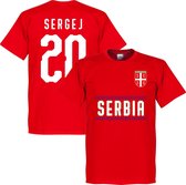Servië Sergej 20 Team T-Shirt - Rood - XXL