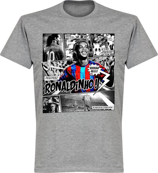 Ronaldinho Barca Comic T-Shirt - Grijs - L