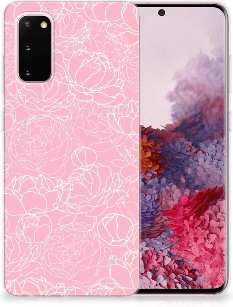 Samsung Galaxy S20 TPU Case White Flowers