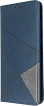Geometric Book Case - Geschikt voor Samsung Galaxy S20 Plus Hoesje - Donkerblauw
