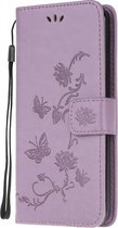 Bloemen & Vlinders Book Case - Geschikt voor Samsung Galaxy S20 Ultra Hoesje - Lila