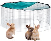 Relaxdays konijnenren - knaagdieren ren - buitenren - ren - konijn - knaagdier - net