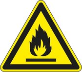 Waarschuwingssticker brandgevaar - ISO 7010 - W021 50 mm - 10 stuks per kaart