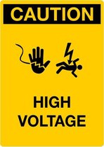 Caution sticker High Voltage, staand 105 x 148 mm (A6)