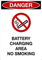 Sticker 'Danger: Battery charging area, no smoking' 148 x 105 mm (A6)