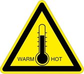 Waarschuwingsbord hoge temperaturen warm/hot - dibond 200 mm