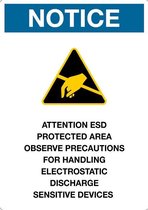 Sticker 'Notice: Observe precautions for handling electrostatic sensitive devices', 297 x 210 mm (A4)