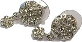 Oorbellen hanger met wit strass