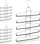 Relaxdays broekhangers - kledinghangers voor meerdere broeken - ruimtebesparend - 3 stuks