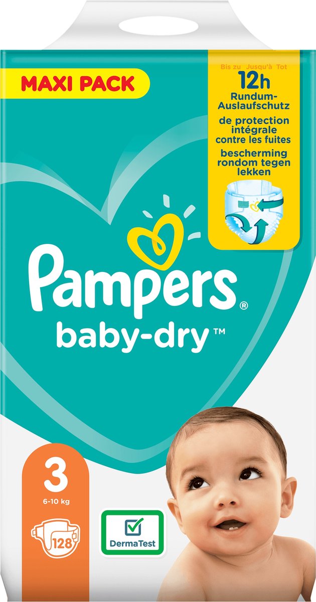 Goedkoopste Pampers Baby Dry Maat 3 - 128 Luiers Voordeelvepakking