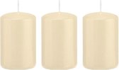 3x Cremewitte cilinderkaarsen/stompkaarsen 5 x 8 cm 18 branduren - Geurloze kaarsen – Woondecoraties