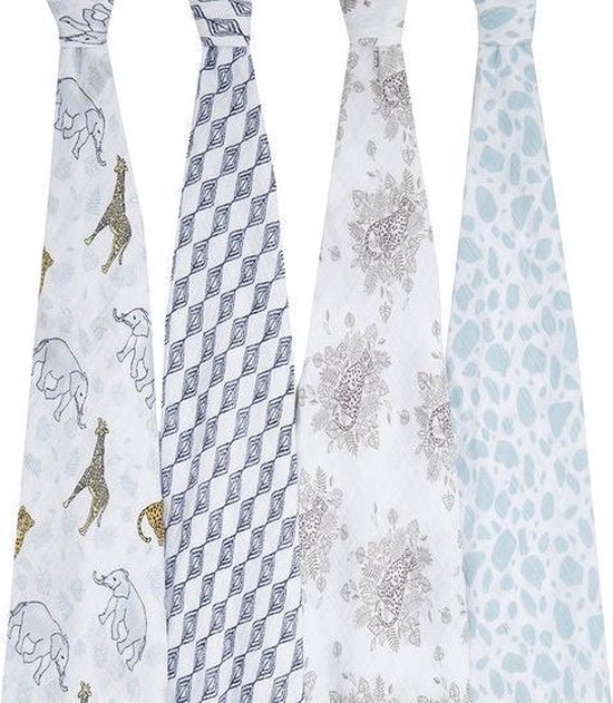 Aden + Anaïs 4Pack Swaddle Jungle Leuks & Zo
