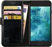 Rosso Element Book Case Wallet Hoesje Geschikt voor Apple iPhone SE (2020 / 2022) | Portemonnee | 3 Pasjes | Magneetsluiting | Stand Functie | Zwart
