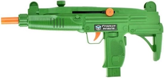 Ijzig forum ras Groen leger speelgoed wapen UZI - Met ratel geluid - 37 cm - Leger verkleed  geweer... | bol.com