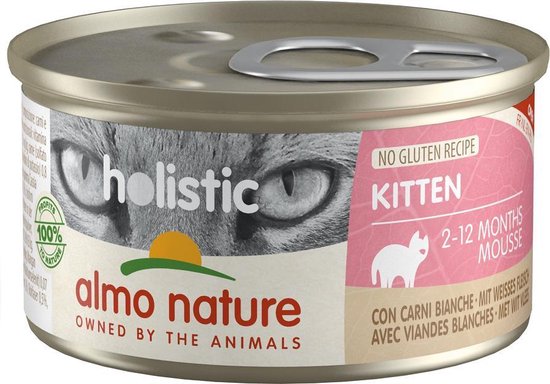 Almo Nature Natvoer voor Kittens - Holistic Mousse - 24 x 85g - Wit Vlees - 24 x 85 gram