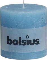 Bolsius Rustiek Stomp -  100x100mm -  aqua - 4 Stuks