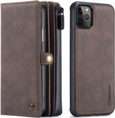 iPhone 11 Pro Bookcase hoesje - CaseMe - Effen Bruin - Leer