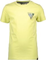 Moodstreet Jongens T-shirt korte mouw met print op de rug en borst - lime - Maat 122/128