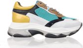 ROOBIN'S wit/turquoise damessneaker "MATT AM"maat 40
