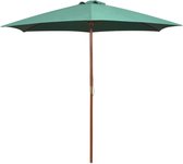 Parasol 270x270 cm houten paal groen