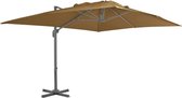 Zweefparasol met aluminium paal 400x300 cm taupe