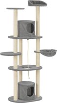 Kattenkrabpaal met sisal krabpalen 160 cm grijs