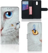 Nokia 2.3 Telefoonhoesje met Pasjes Witte Kat