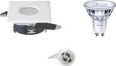 LED Spot Set - Aigi - GU10 Fitting - Waterdicht IP65 - Inbouw Vierkant - Mat Wit - 82mm - Philips - SceneSwitch 827 36D - 1.5W-5W - Warm Wit 2200K-2700K - Dimbaar - BSE