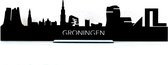 Standing Skyline Groningen Zwart hout - 60 cm - Woondecoratie design - Decoratie om neer te zetten en om op te hangen - Meer steden beschikbaar - Cadeau voor hem - Cadeau voor haar - Jubileum - Verjaardag - Housewarming - Interieur - WoodWideCities