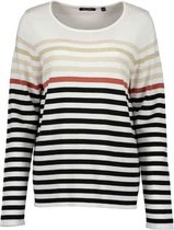 Blue Seven dames pullover dun wit/kaki streep - maat 46